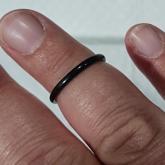 Source Unknown Jewelry - NWOT Black Titanium Steel Thin Stackable Ring Size 7